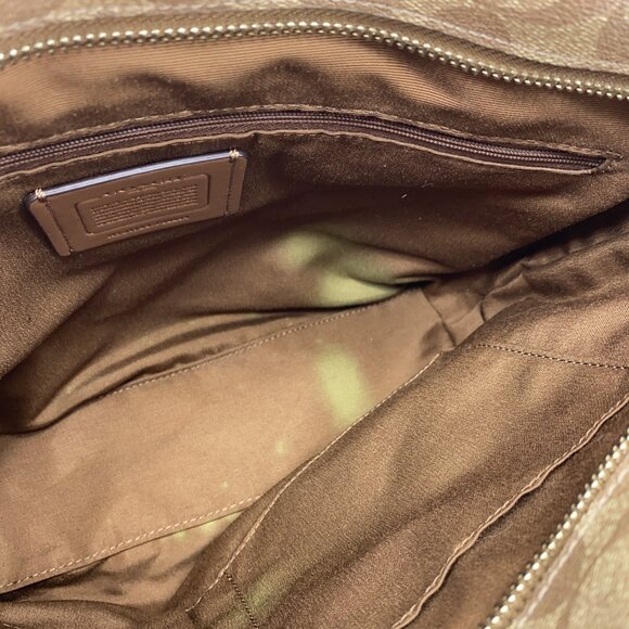 COACH Signature C Coated Canvas Brown Tote Shoulder Bag - J1723-F58294 - Picture 3 of 16